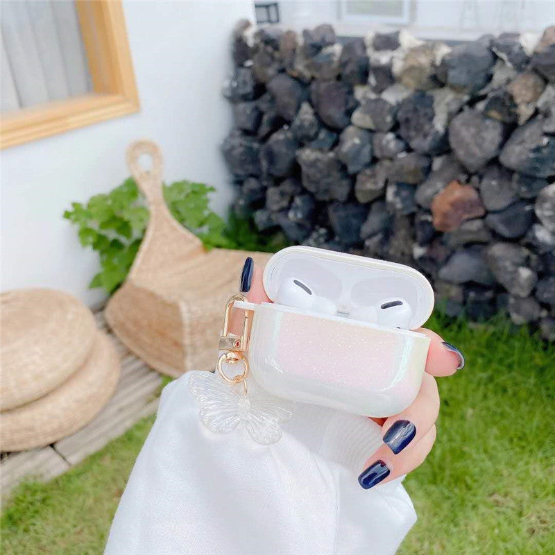 Wholesale Apple AirPods1/2 Bluetooth Plastic Headset Case Butterfly Pendant